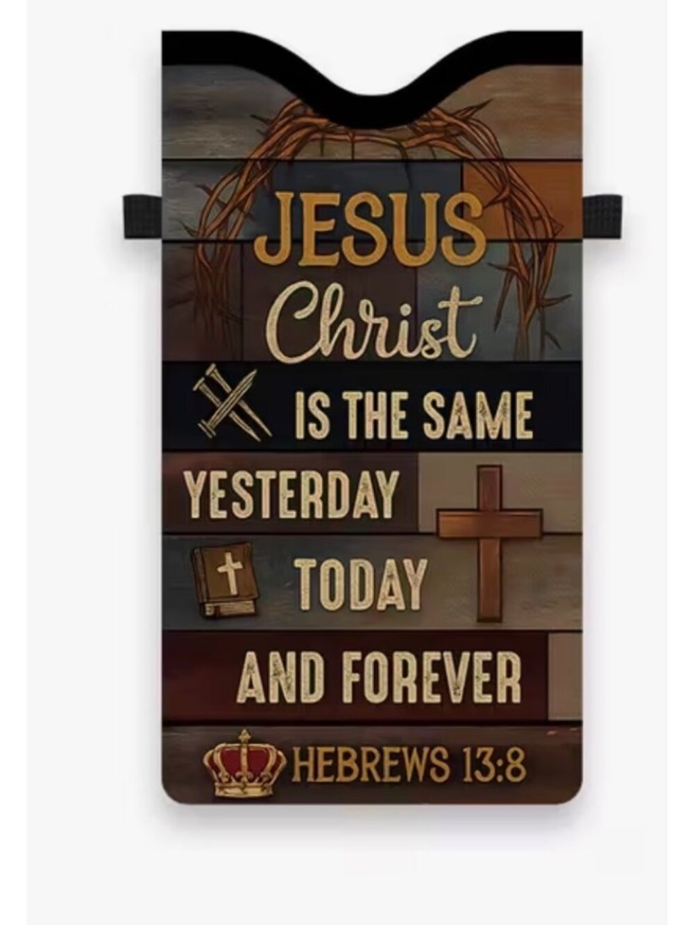 Religious Phone Crossbody Bag  Adjustable Strap Hebrews 13:8 Inspirational